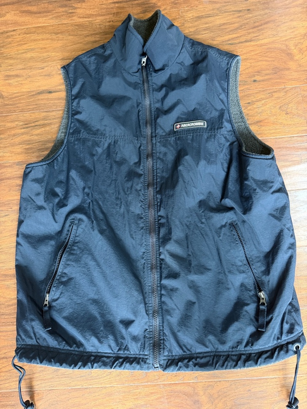Vintage 1990’s Abercrombie Reversible Utility Vest with Patch - XL